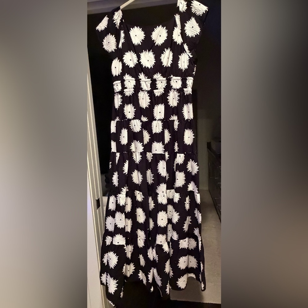 Kate Spade Pom Pom Floral Smocked Dress XXL Like New - Picture 14 of 14
